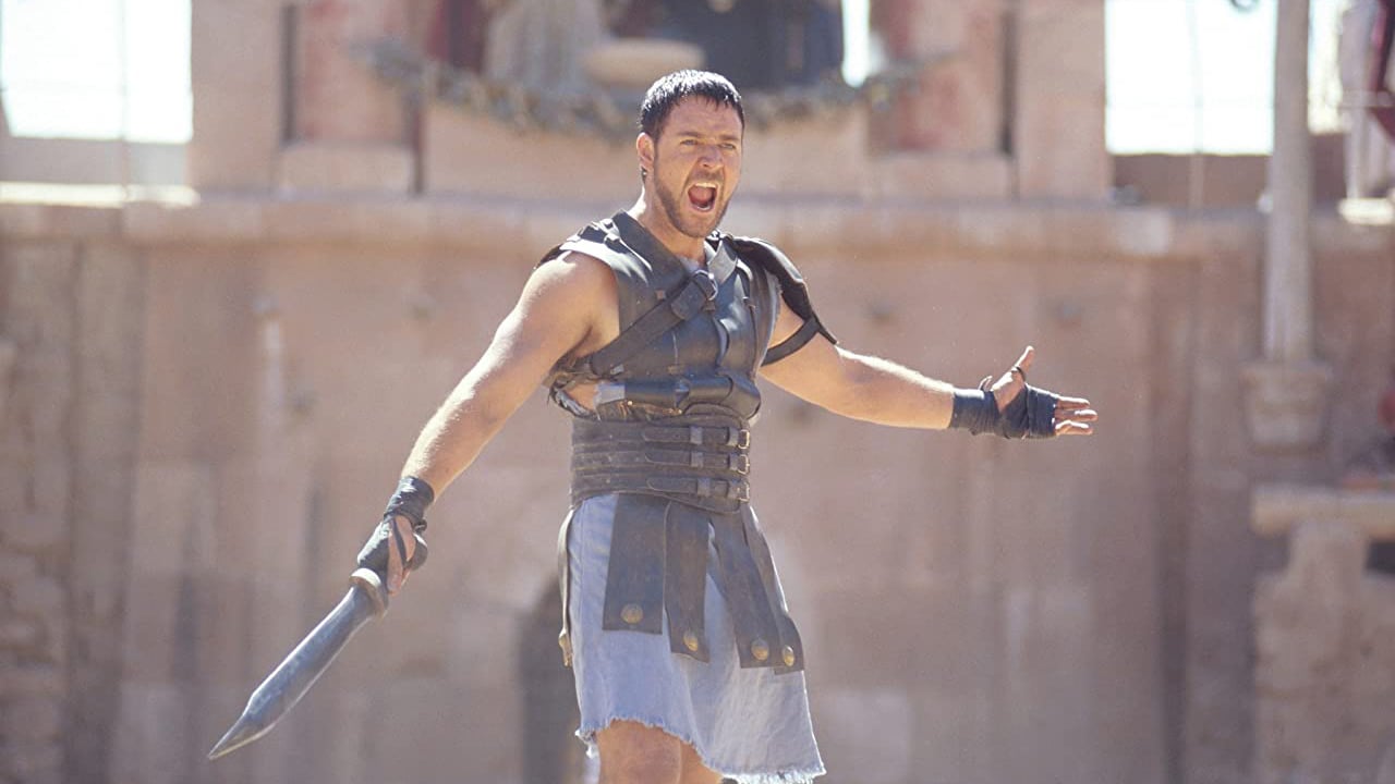 Russell Crowe in Gladiator (2000). Image: © 2000 - Dreamworks LLC & Universal Pictures - All Rights Reserved 