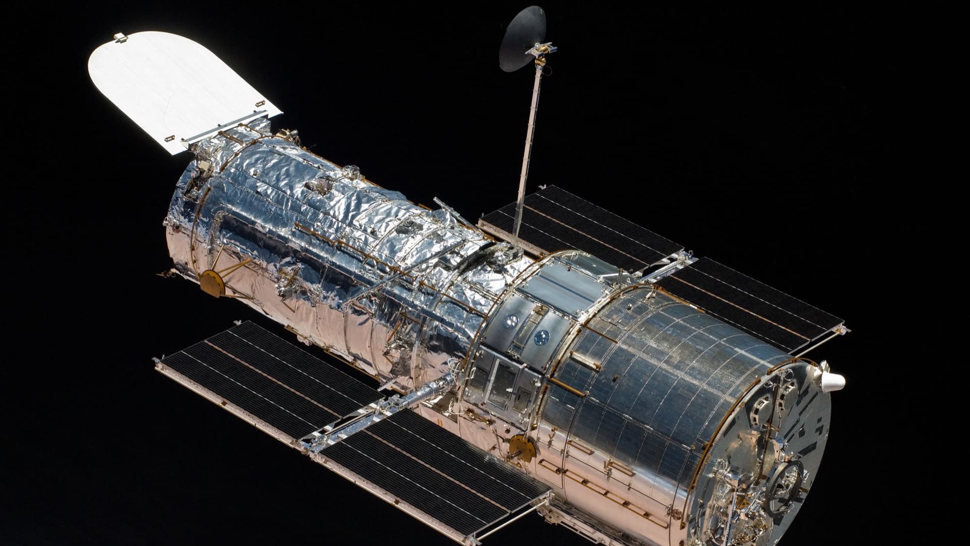 Hubble as seen from the 2009 Atlantis Shuttle mission. Pic: NASA