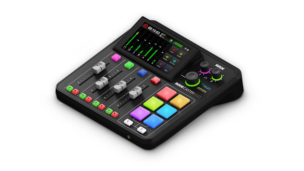 The new RØDECaster Duo; all the features of the RØDECaster Pro II in an even more compact form factor